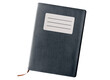 top down view of closed notebook or journal, transparent background PNG