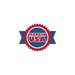 Sticker - Made in USA label logo. Made in USA badge icon isolated on white background