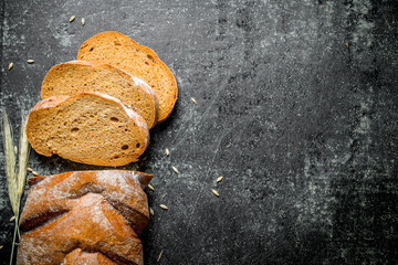 Poster - Pieces of fresh rye bread.