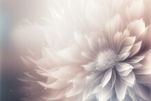  A Large White Flower With A Blurry Background In The Background Is A Blurry Image Of A Flower With A Light Pink Center And White Center, With A Light Blue Center, And. Generative Ai