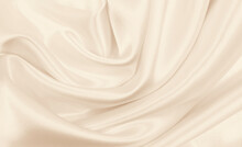 Smooth Elegant Golden Silk Or Satin Luxury Cloth Texture As Wedding Background. Luxurious Background Design. In Sepia Toned. Retro Style