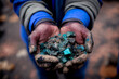 Artisanal Miner Holding Cobalt Deposit - Generative Ai