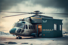 Trendy Hotel Made From Helicopter. Project Visualization