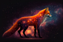 Space Fox Abstraction. Generative AI