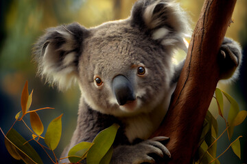 Wall Mural - Portrait von einem Koala im Baum - Generative Ai