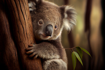 Wall Mural - Portrait von einem Koala im Baum - Generative Ai