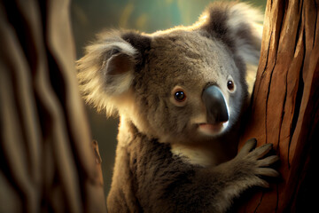 Wall Mural - Portrait von einem Koala im Baum - Generative Ai
