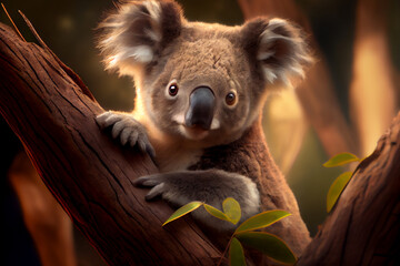 Wall Mural - Portrait von einem Koala im Baum - Generative Ai