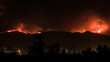 wildfire in california at night