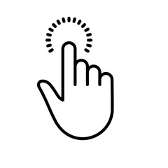 Poster - The Gesture of Computer Mouse. Pointer Finger Black Line Icon. Cursor Hand Linear Pictogram. Click Press Double Tap Touch Swipe Point Outline Symbol. Editable Stroke. Isolated Vector Illustration