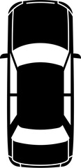 Sticker - Black sedan icon. Car top view. Urban auto