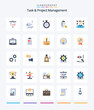 © Muhammad - Creative Task And Project Management 25 Flat icon pack  Such As laptop. profile. north. man. time