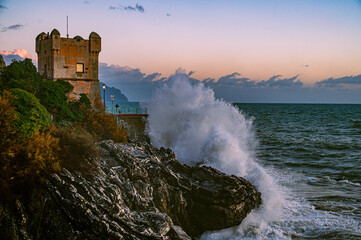 Wall Mural - Coastal Storm in Nervi