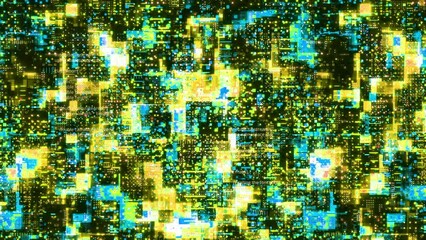 Poster - Digital Cyberspace with Particles and Digital Data Network Connections. Motion. High Speed Connection and Data Analysis Technology.