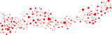 Love valentine background with red petals of hearts on transparent background. Vector banner, postcard, background.The 14th of February. PNG image