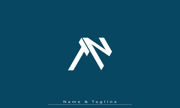 Alphabet letters Initials Monogram logo TN , NT