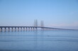Stand up paddling in front of Öresund Bridge, Baltic Sea Sweden to Denmark