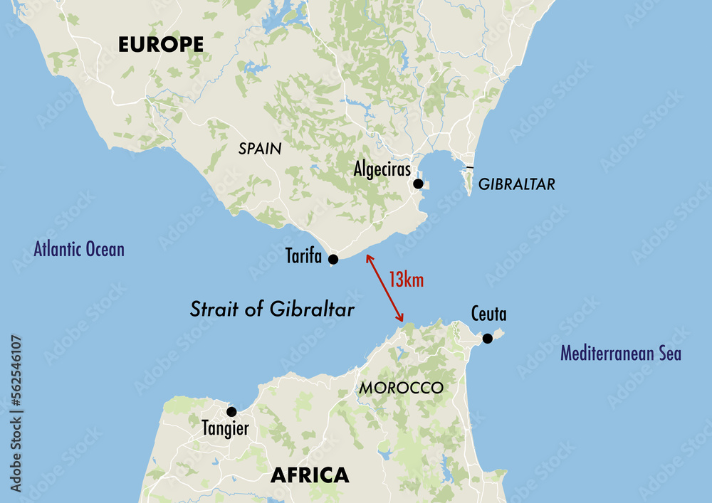 Map Of The Gibraltar Strait Showing The Distance map-of-the-gibraltar-strait-showing-the-distance