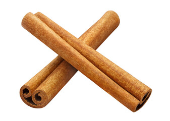 Sticker - Two delicious cinnamon sticks, isolated on white background