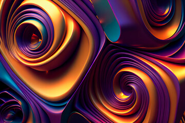 Wall Mural - Abstract festive background with burning fantastic swirl.   Surreal 3d  wallpaper background.  Generative AI.