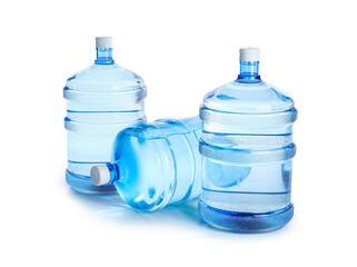 Wall Mural - Bottles of clean water on white background