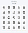 © Muhammad - Creative Learning 25 OutLine icon pack  Such As learning. education. file. book. knowledge
