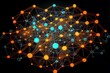 Abstract of blockchain, network technology background. on a black background.
generative ai