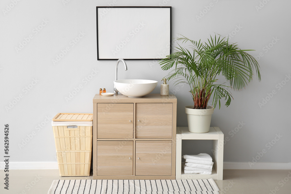Interior of stylish bathroom with modern sink