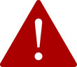 Red and White Triangular Warning or Attention Sign with Exclamation Mark Icon. Vector Image.