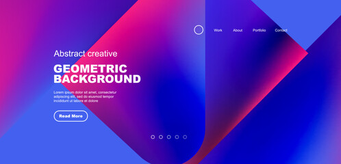 Leinwandbilder - Liquid shapes with flowing gradient colors. Geometric circle round triangles. Vector illustration for wallpaper, banner, background, leaflet, catalog, cover, flyer