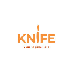 Poster - chef knife logo isolated on black and white background