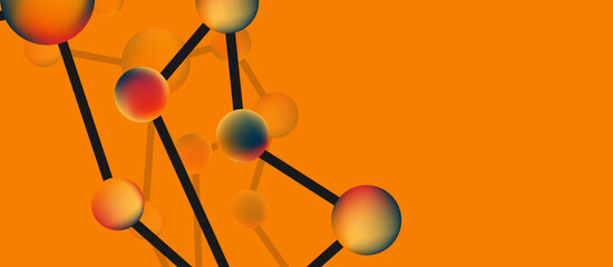Poster - Line points connections geometric landing page background. Fluid circles and spheres with liquid gradients. Vector Illustration For Wallpaper, Banner, Background, Card, Book Illustration, landing page