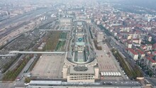 Drone Footage Of FIAT Factory Lingotto In Turin Italy