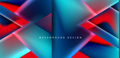 Futuristic triangle vector abstract background with colorful fluid gradients