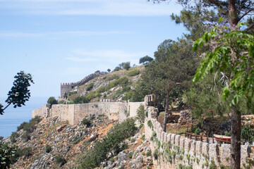 Wall Mural - View of the fortress and the Mediterranean sea