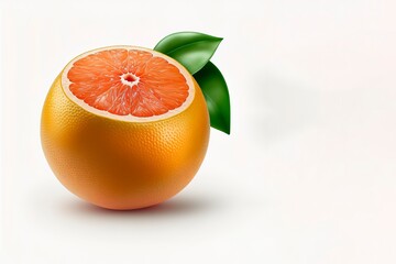 Wall Mural - Grapefruit citrus fruit with half isolated on white with clipping path.Fresh fruits isolated. generative ai