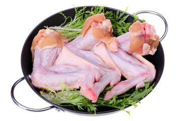 Sticker - Raw chicken wings on a white background