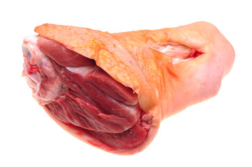 Sticker - raw pork elbow(leg) isolated on white background