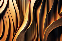 3d Wooden Wallpaper Abstract Brown Wavy Background Illustration