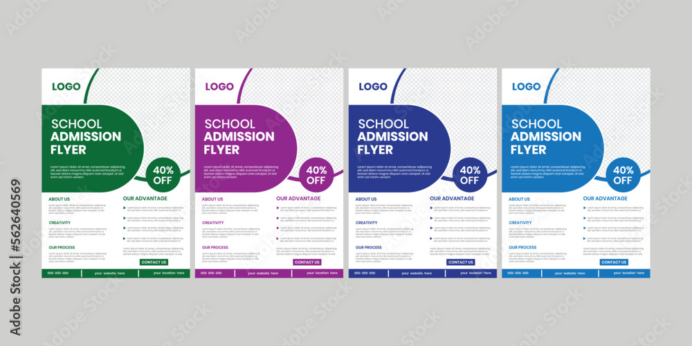 School admission a4 size vertical kids activity flyer design template