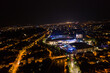 Aerial view of Cluj Napoca city by night. Urban landscape