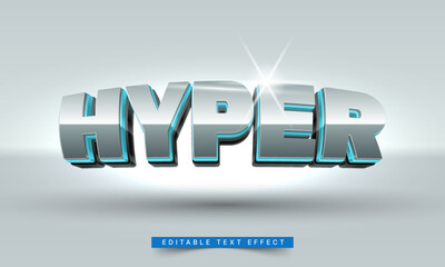 Poster - shiny 3d metallic text effect