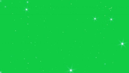 Wall Mural - shimmering stars particle light green screen background