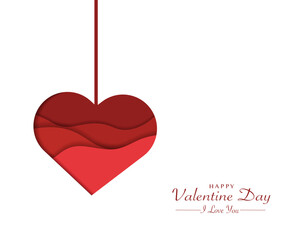 Wall Mural - Happy Valentine Day Heart Paper