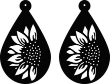 Sun Flower Earrings Svg Vector Cutfile For Cricut And Silhouette Cutfile