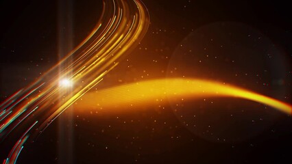 Abstract Golden Brown Shiny Optical Blurry Focus Slanting Wavy Dotted Lines And Horizontal Twisted Lines With Light Flare And Glitter Dust Background, Seamless Loop