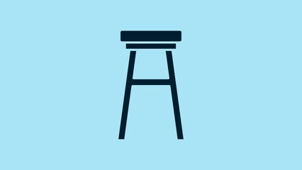 Poster - Blue Chair icon isolated on blue background. 4K Video motion graphic animation