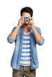 © peopleimages.com - A handsome young man taking a picture of you Isolated on a PNG background.