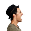 © peopleimages.com - A trendy young man screaming Isolated on a PNG background.