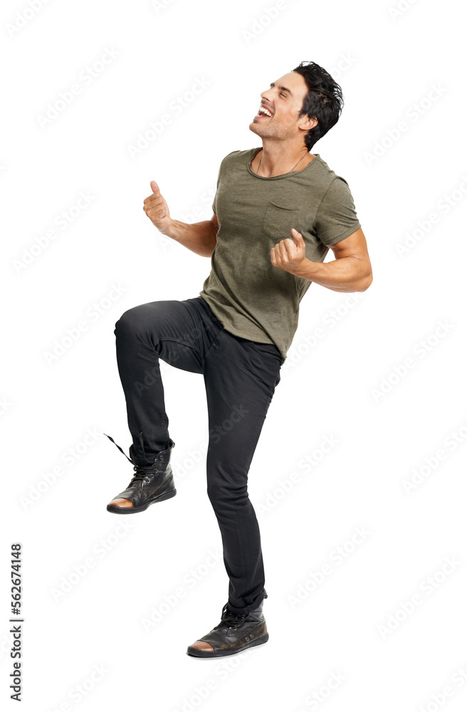 A handsome young man jumping with excitement Isolated on a PNG ...